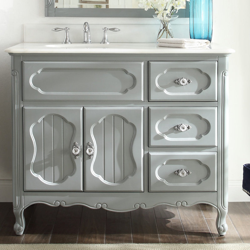 Meuble-lavabo simple 42 po Worton, Gris