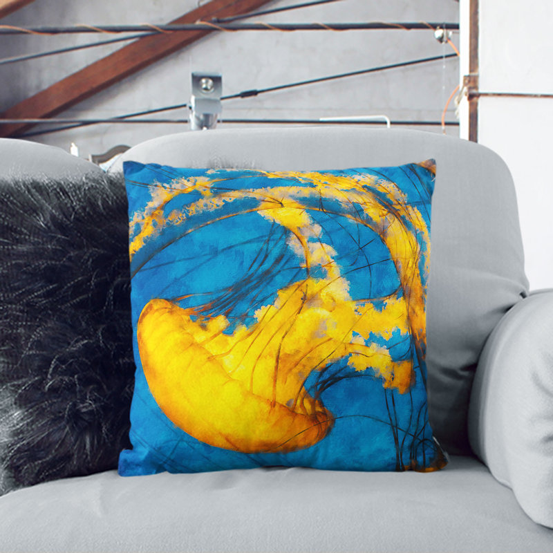 Jellyfish Cushion with Filling, 40cm H x 40cm W x 15cm D