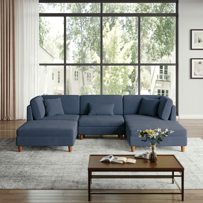 Corduroy Seating Component, 92.2cm H x 306.3cm W x 201.2cm D