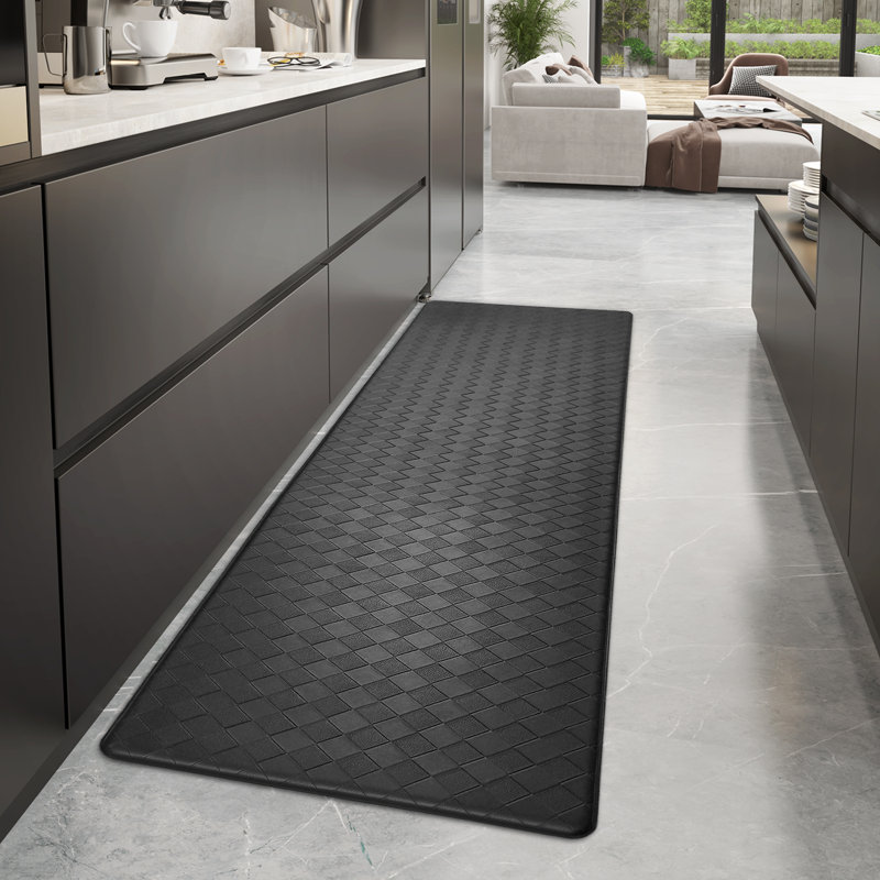 Tapis de cuisine antidérapant Devarian, Tapis de couloir 2 pi x 7 pi 3 po, Noir
