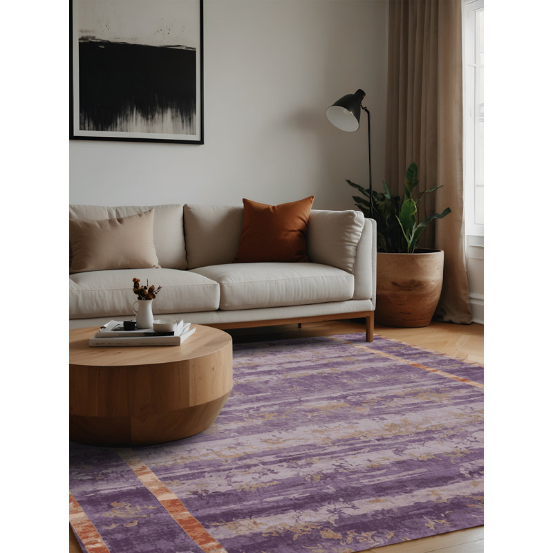 Machine Washable Brown Area Rug, Square 8'