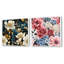 Ensemble de 2 luxueux motifs floraux dorés et roses à motif floral carré-771046294-771046293