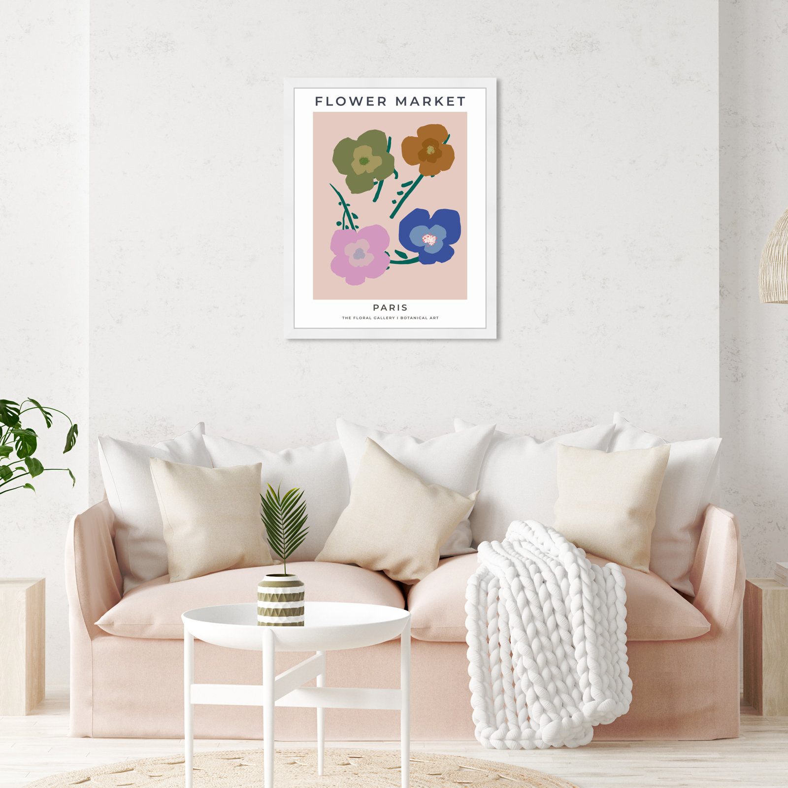 Paris Flower Market Print by Oliver Gal, 26" H x 22" W, White