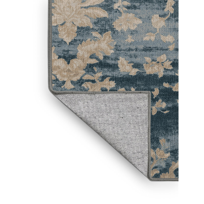 Tapis gris lavable à la machine, Rond 7 pi