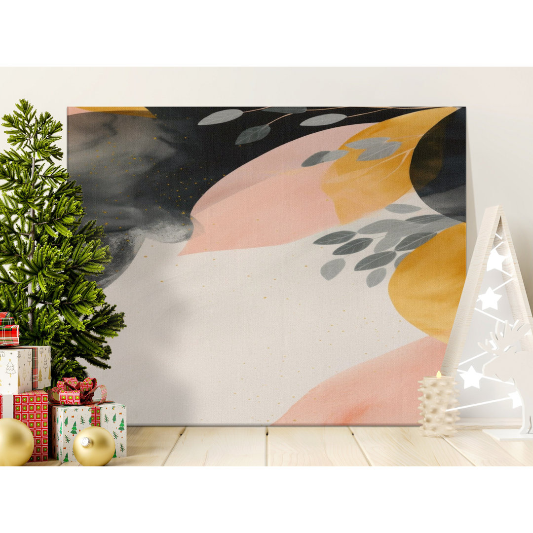 Abstract Leaves Canvas Wall Art, Modern Art Print, Gallery Wrapped, Ready to Hang, Archival Ink, Home Decor, Statement Piece, Geometric Art