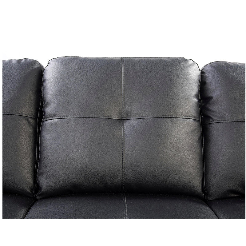 Canapé modulaire en similicuir avec repose-pieds