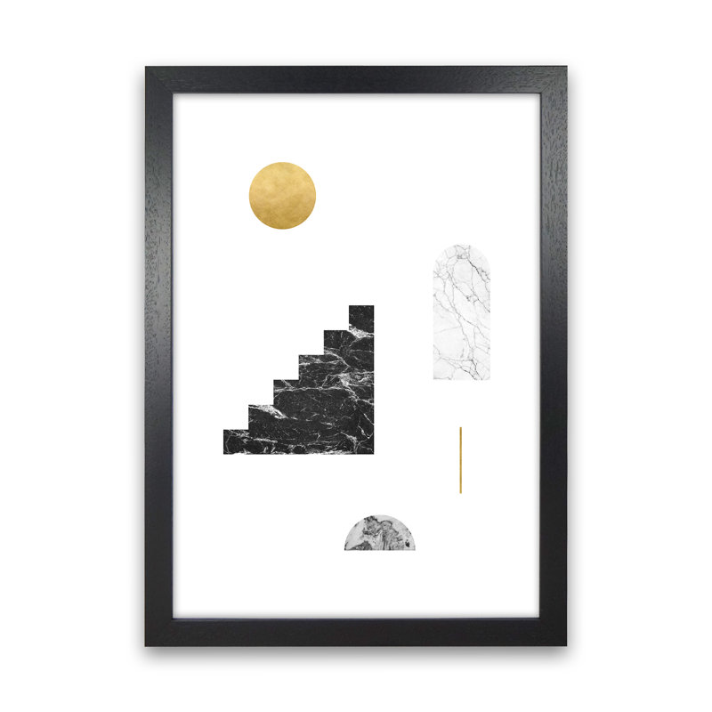 Geometric Shapes No 1 - Print, 46cm H x 34cm W x 3cm D, Black Framed