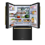 Zline 36 In. 28.9 Cu. Ft. Standard-depth French Door External Water Dispenser Refrigerator With Dual Ice Maker In Fingerprint Resistant Stainless Steel