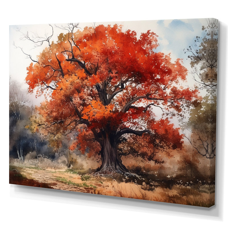 «Keneilwe Fall Foliage Tree In The Woods I», reproduction sur toile, H 12 po x l 20 po x P 1 po, Toile tendue