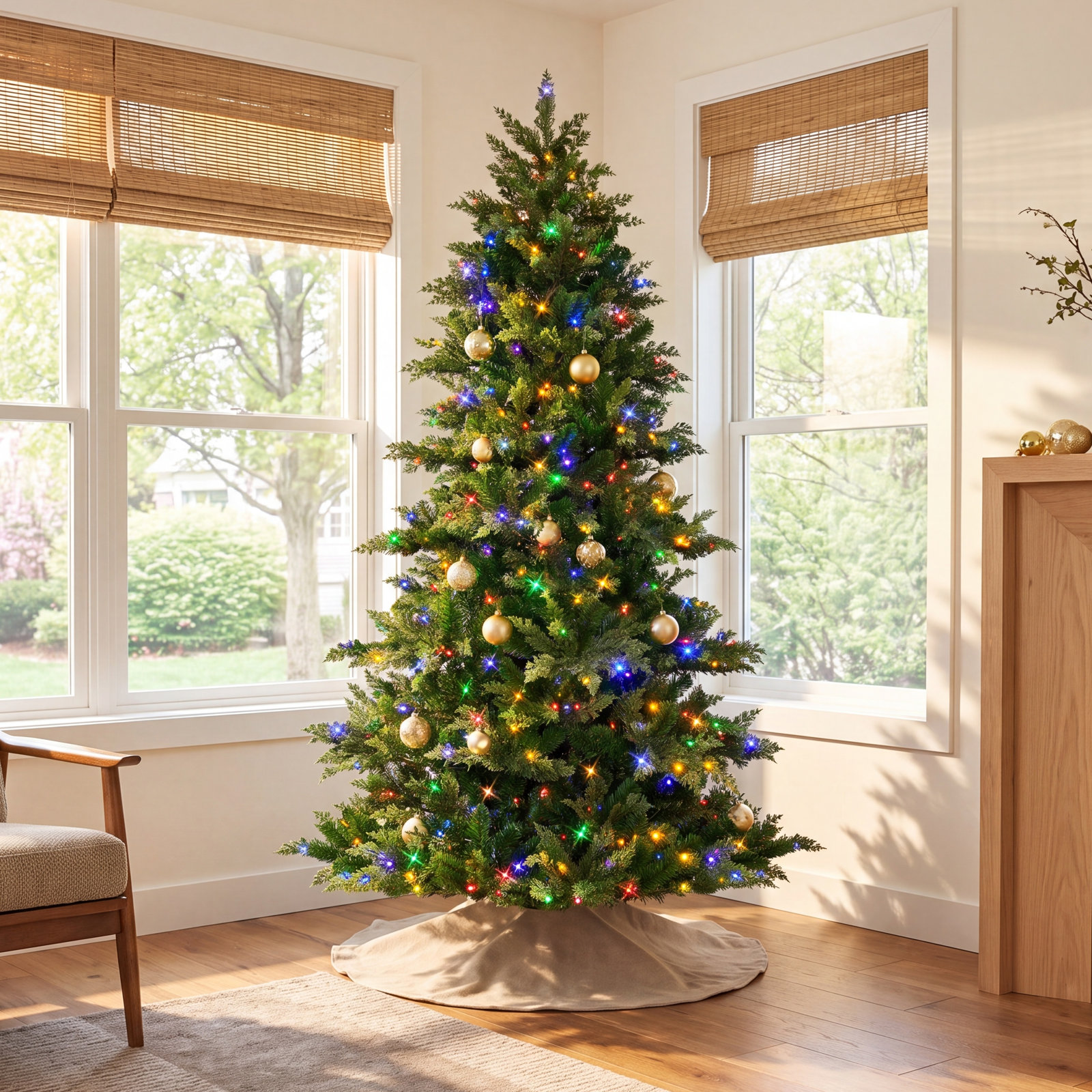 7.5' Pre-Lit Spruce Christmas Tree
