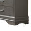 Commode large Jean, 6 tiroirs, chrome, bois massif gris foncé