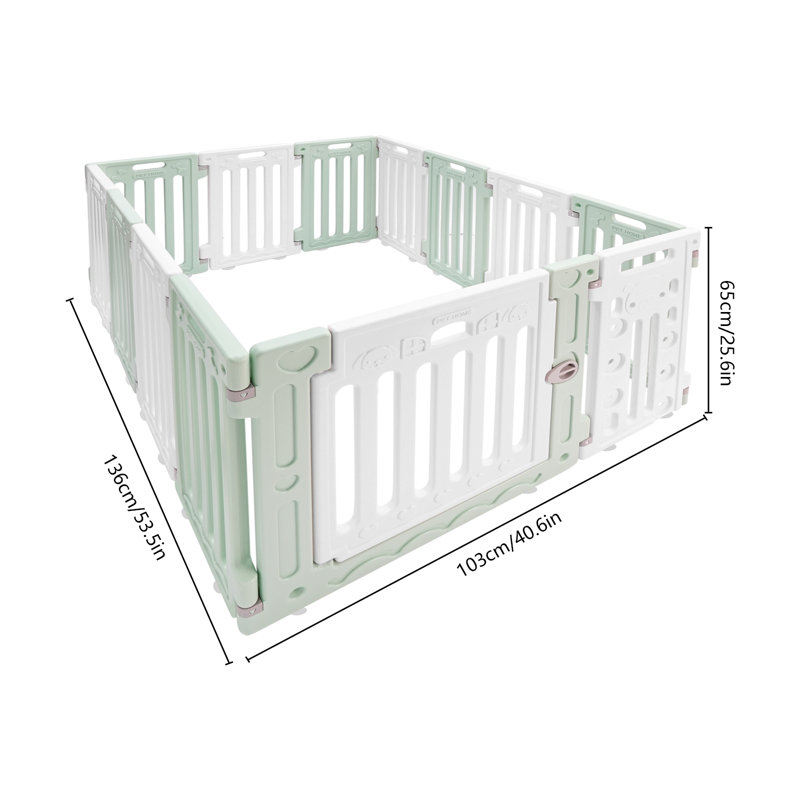 Parc portatif pour chat Geffre, Vert/blanc