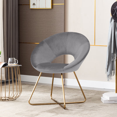 Crivello 71.12 cm Wide Contemporary Velvet Accent Chair with Open Back