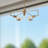 Modern Industrial 5-Light Brass Chandelier with Adjustable Lamp Arms – Kitchen Island, Dining Room and Semi-Flush Mount