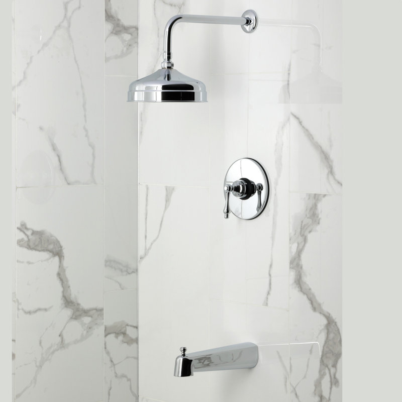 Kingston Brass Single-Handle Pressure Balanced Tub and Shower Faucet, Polished Chrome