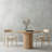 Fluted Natural Wood Round Dining Table