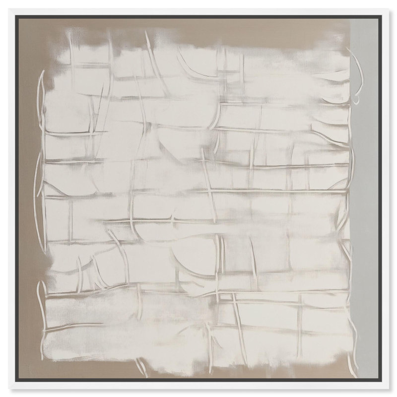 Art sous-jacent, art mural Boho, H 21 po x l 21 po, Cadre flottant blanc