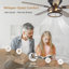 52''5-Blade Flush Ceiling fan with Light Kit and Control Included-559386108
