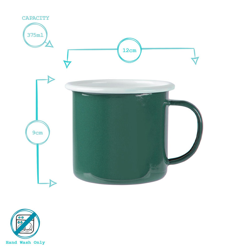 Enamelware Camping Mug, Green, 6