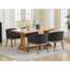 Chaise de salle à manger rembourrée de style Mid-Century avec accoudoirs, matériau principal en lin, structure en bois d'hévéa, accent de l 19 po pour le salon, ensemble simple, noir, conception épurée, - pièces en caoutchouc bruyantes, support en bois massif,