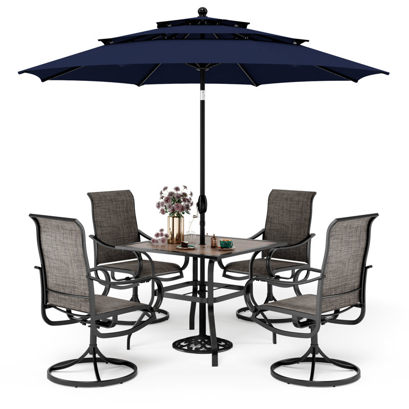 Alyah 4 - Person Patio Dining Set with Square Table