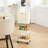 Kitchen Trash Can with Lid Garbage Bin with 2 Storage Shelves Narrow Waste Basket Snack Cart with Wheel