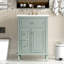 Meuble-lavabo 24 po avec lavabo, meuble-lavabo avec un tiroir rabattable et deux tiroirs, tablette réglable, bois massif et panneau de fibres à densité moyenne, vert-1480087267