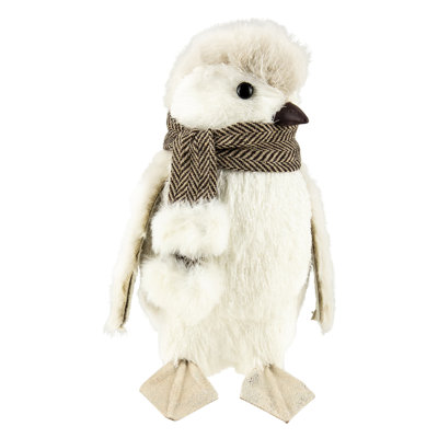 8" Large Ivory Sisal Penguin Christmas Figure