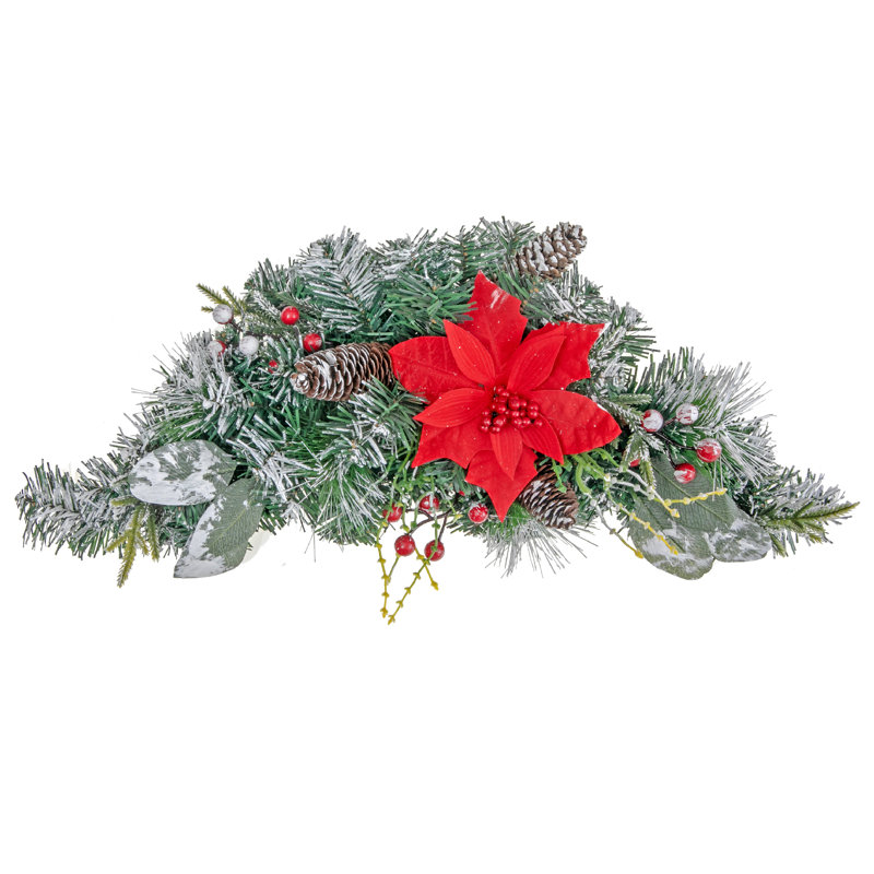 Poinsettia et pomme de pin
