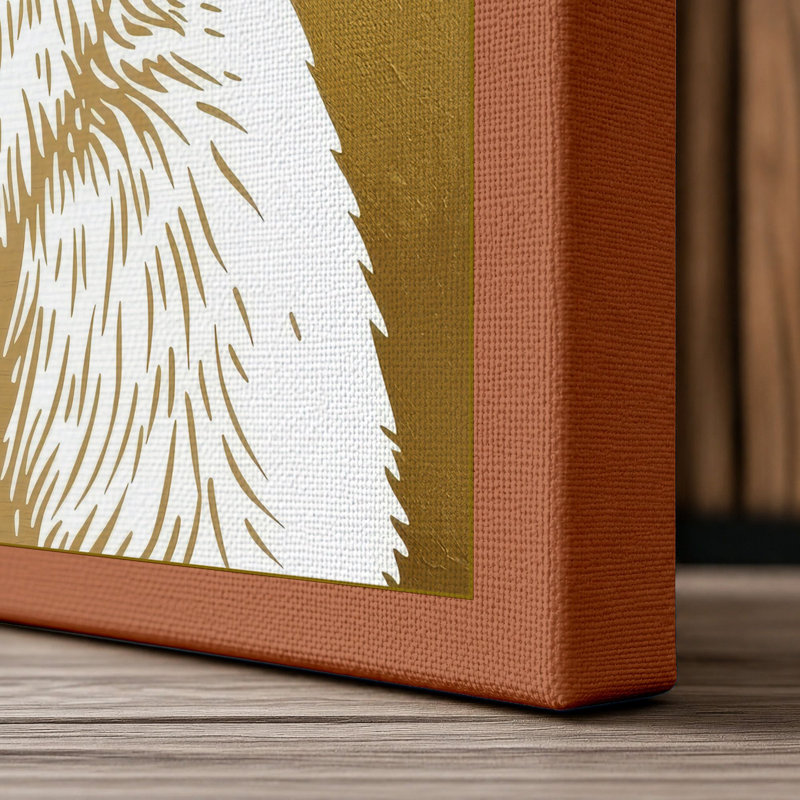Polar Bear Portrait Minimalist - Wrapped Canvas, 18x12 - 45.7 x 30.5 cm, Terracotta Border