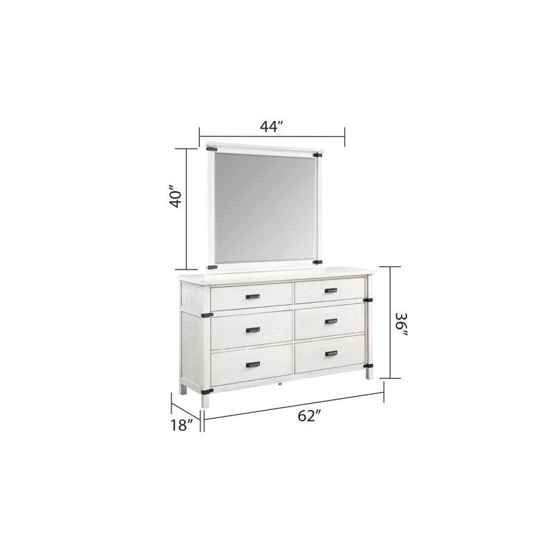 Miroir rectangulaire pour chambre à coucher en blanc antique élégant avec teinte - attrait esthétique moderne