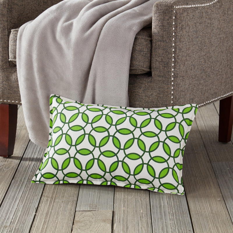  Coussin lombaire en toile de coton Rings, Vert