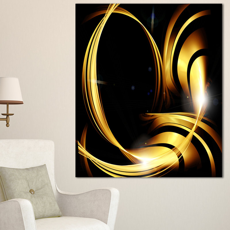 « golden abstract warm fractal design », impression sur toile tendue, H 20 po x l 12 po x P 1po