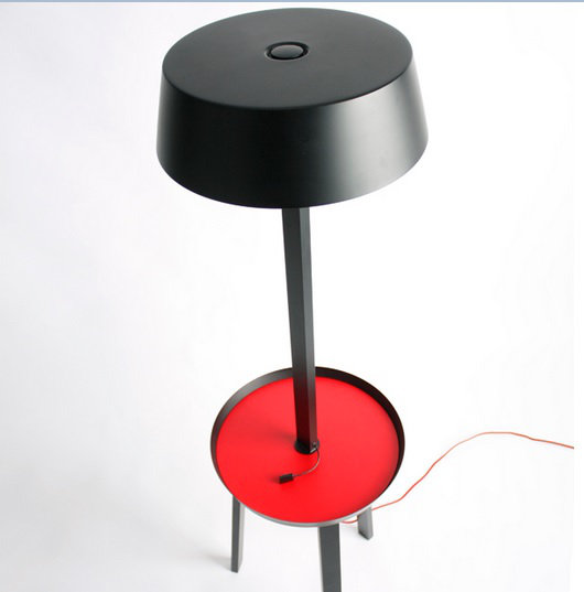 Carry Tray Table Floor Lamp, Matte Black