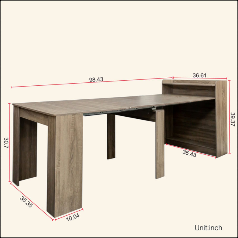 Modern Extendable Dining Table With Storage