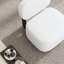 Chaise d'appoint, fauteuil rembourré avec dossier plat, blanc