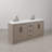 Overturf 72" Carrara White Marble Countertop Bath Vanity in Gray Oak with Facuet-157907408
