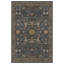 Tapis lavable doux antidérapant à motif floral rétro pour le salon, la chambre à coucher gris anthracite et vert sauge-404448440
