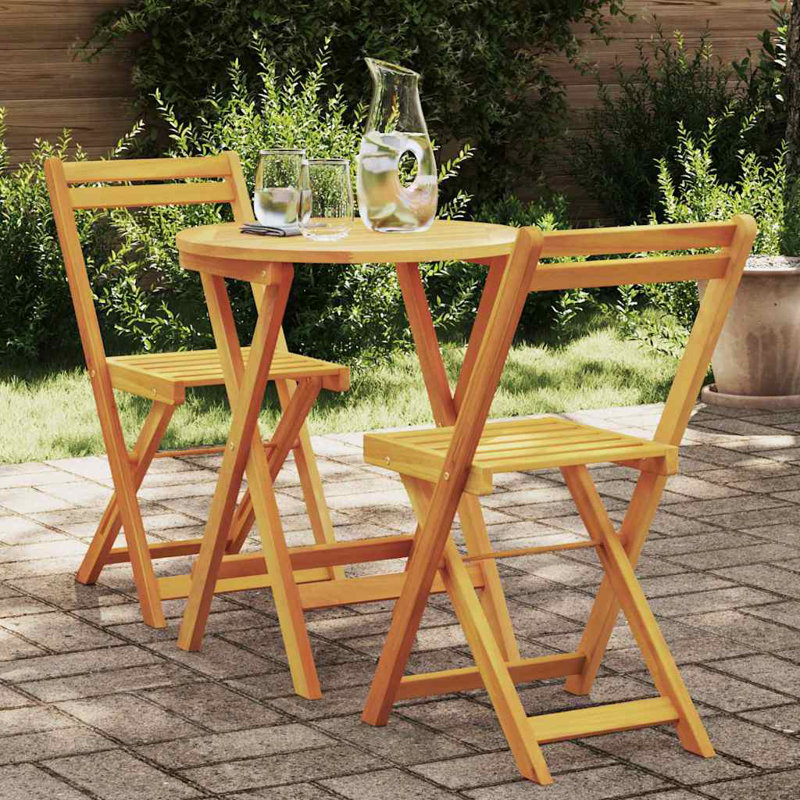 2 - Person Wood Patio Dining Set with