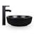 Andover Mills™ Kreutzer 16.5'' Black Ceramic Circular Bathroom Sink with Faucet-109579398