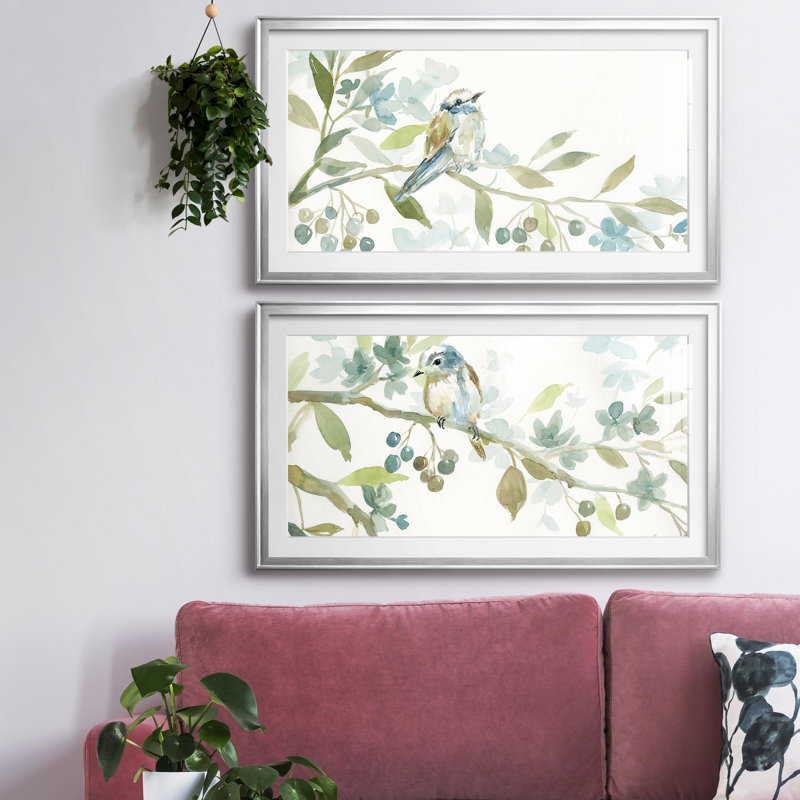 " Beginning Of Spring I " 2 - Pieces, Black Print, 42.5" H x 22.5" W x 1" D