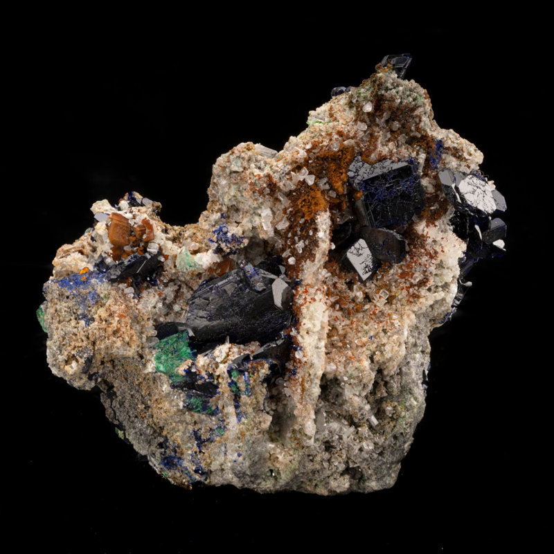 Azurite with Cerussite From Tsumeb Mine, Namibia