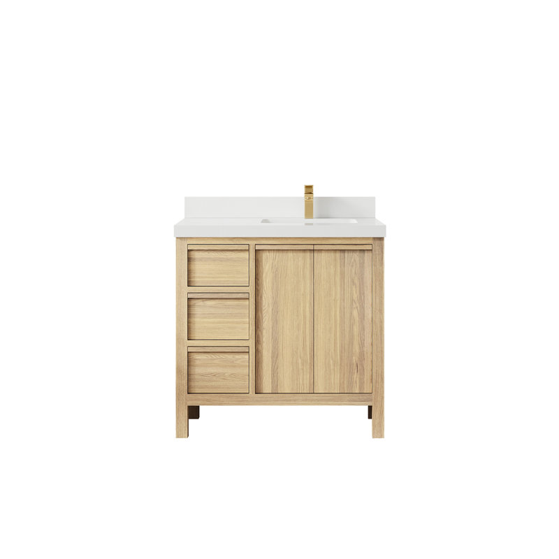 Chêne blanc Elizabeth X P 22 po De salle de bain Quartz blanc