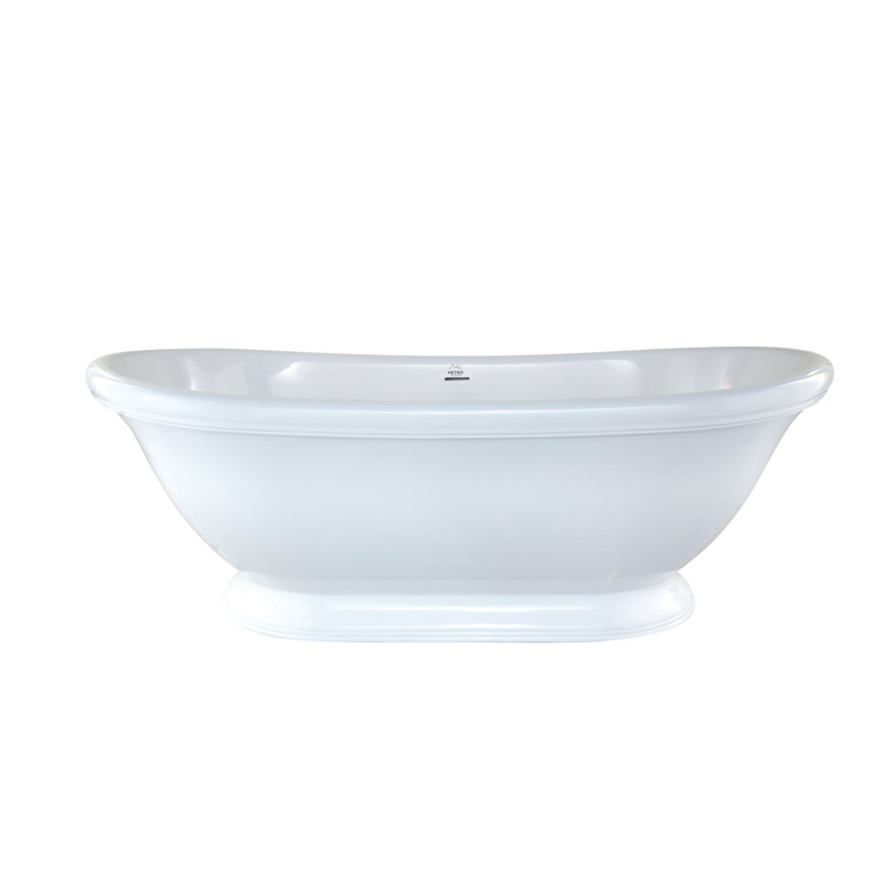 Georgetown 70'' L Freestanding Soaking Bathtub, Glossy White
