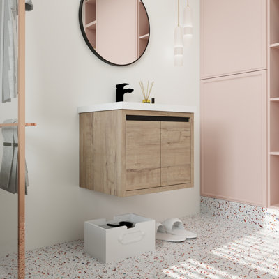 Ensemble de meuble-lavabo mural simple 24 po Lanayia
