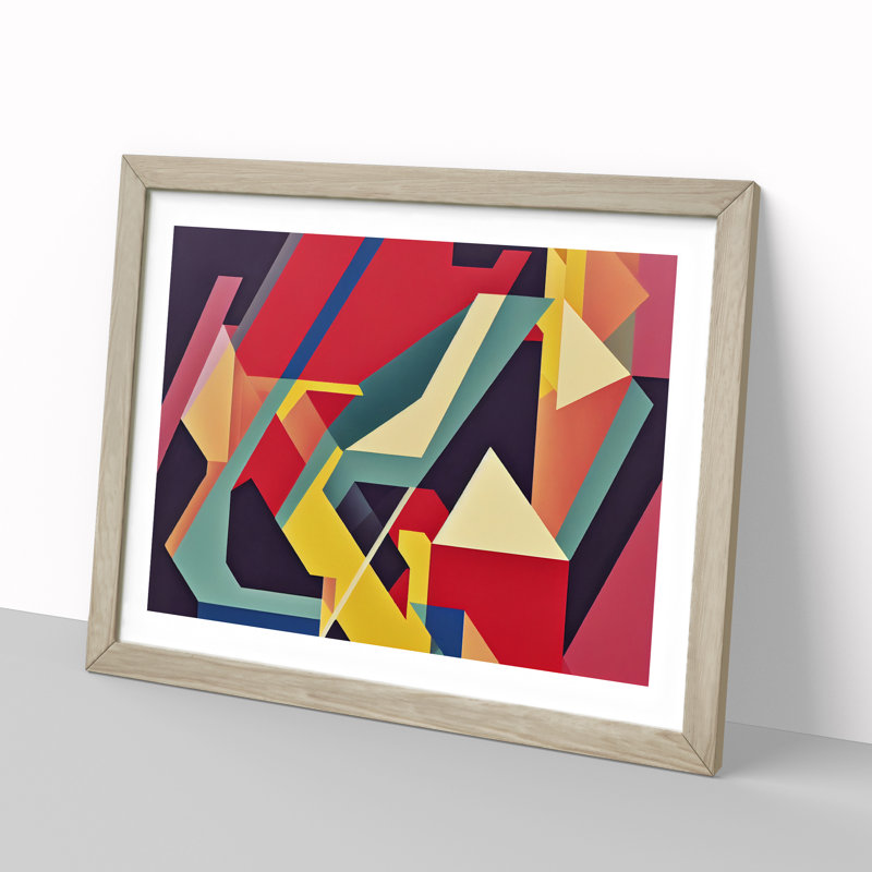 Abstract Shapes Vol.7 - Framed Print, 46cm H x 64cm W x 2cm D, Oak Framed