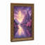 Toile mauve avec lac en fleurs roses et lune-133500293