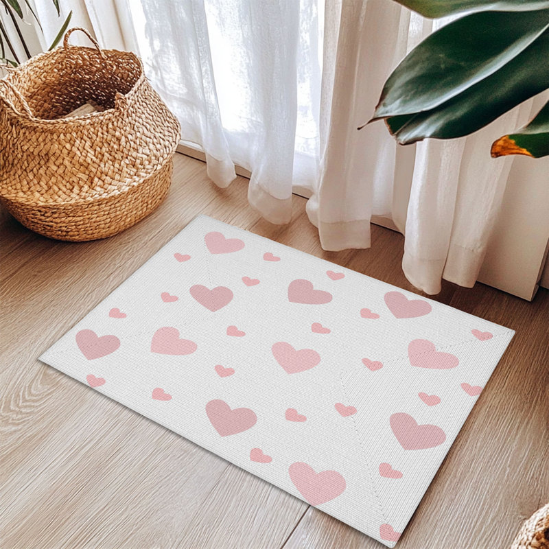 Tapis tressé à motifs de cœur tendre, Rectangulaire 3 pi x 5 pi