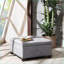 Repose-pieds avec rangement à fermeture en douceur, tissu gris anthracite | Pieds en bois massif | Finition noire-1079123912