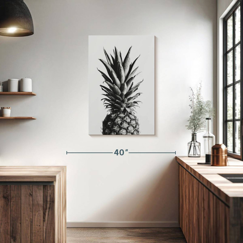 Yarlin Pineapple Black And White I, 36" H x 24" W